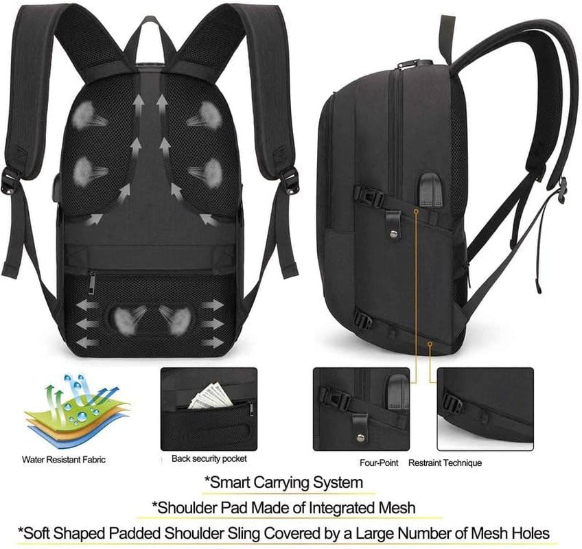 Travel Laptop Backpack Water Resistant Anti-Theft Bag with USB Charging Port and Lock 14/15.6 Inch Computer Business Backpacks for Women Men College School Student Gift,Bookbag Casual Hiking Daypack 2668south