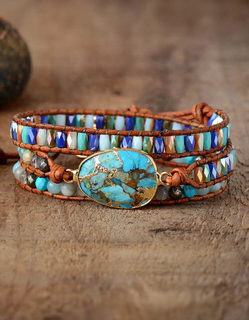 Load image into Gallery viewer, Triple-Layer Natural Stone Bracelet 2668south
