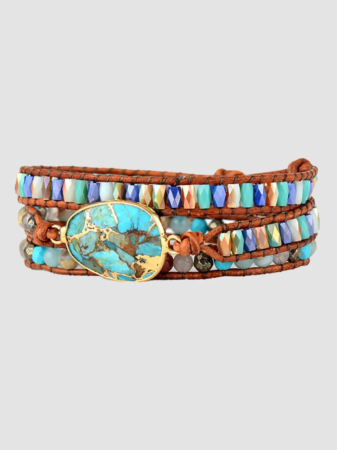 Triple-Layer Natural Stone Bracelet 2668south