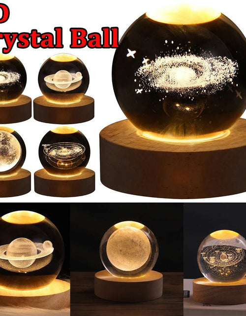 Load image into Gallery viewer, USB LED Night Light, Galaxy Crystal Ball Lamp, 3D Planet Moon Lamp, Home Decoration 2668south
