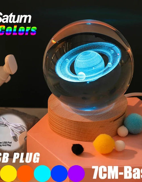 Load image into Gallery viewer, USB LED Night Light, Galaxy Crystal Ball Lamp, 3D Planet Moon Lamp, Home Decoration 2668south
