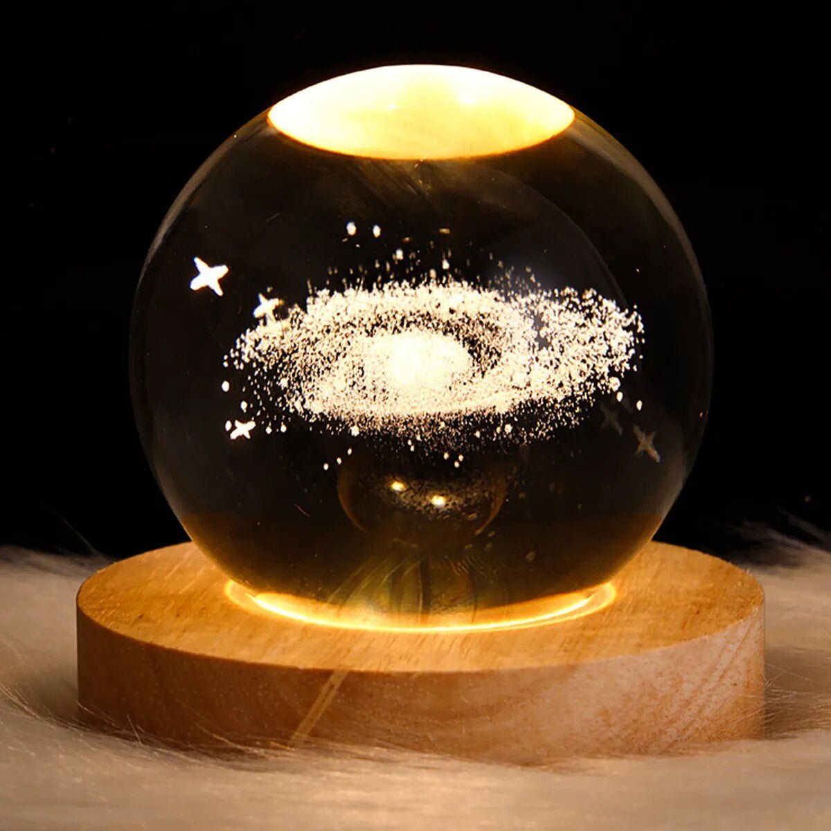 USB LED Night Light, Galaxy Crystal Ball Lamp, 3D Planet Moon Lamp, Home Decoration 2668south