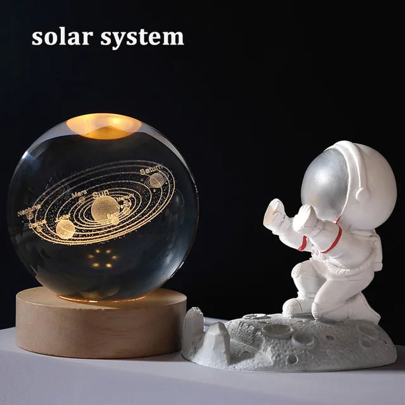 USB LED Night Light, Galaxy Crystal Ball Lamp, 3D Planet Moon Lamp, Home Decoration 2668south