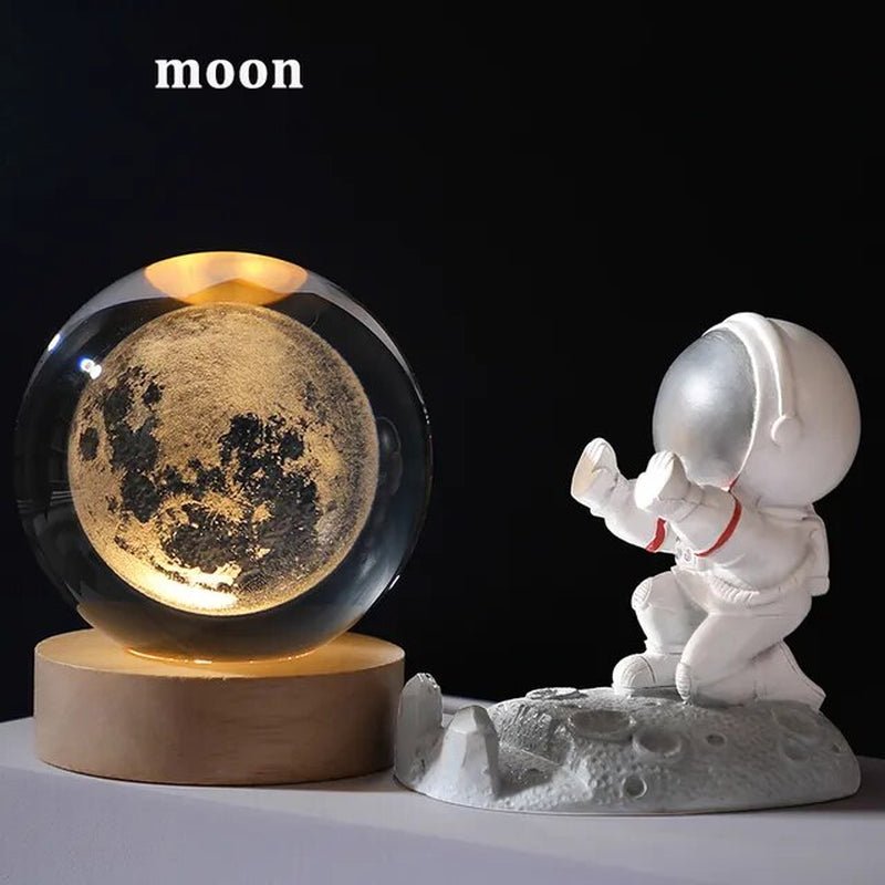 USB LED Night Light, Galaxy Crystal Ball Lamp, 3D Planet Moon Lamp, Home Decoration 2668south