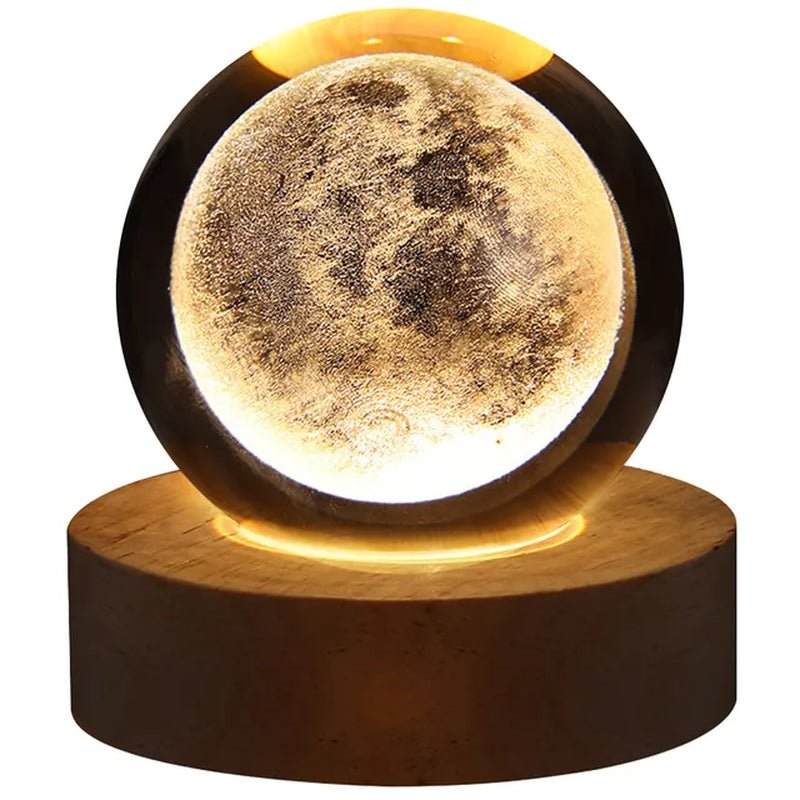 USB LED Night Light, Galaxy Crystal Ball Lamp, 3D Planet Moon Lamp, Home Decoration 2668south