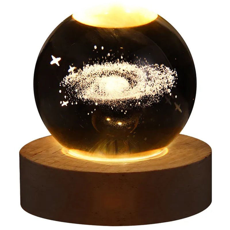 USB LED Night Light, Galaxy Crystal Ball Lamp, 3D Planet Moon Lamp, Home Decoration 2668south