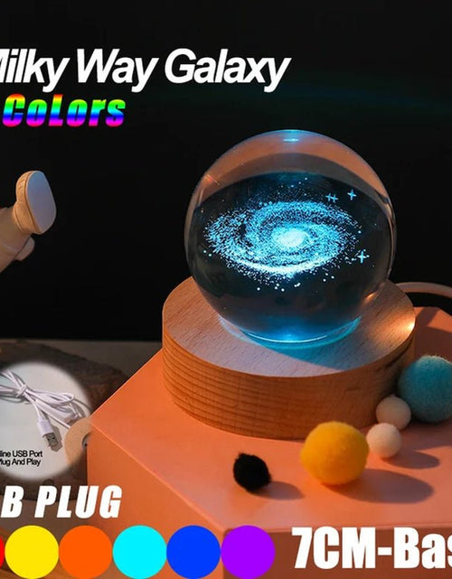 Load image into Gallery viewer, USB LED Night Light, Galaxy Crystal Ball Lamp, 3D Planet Moon Lamp, Home Decoration 2668south
