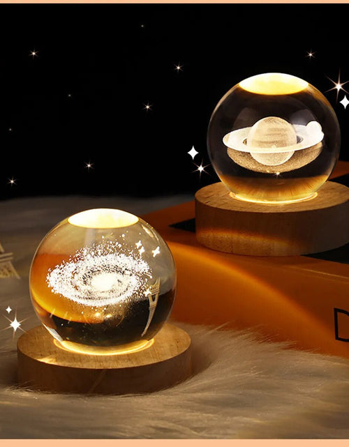 Load image into Gallery viewer, USB LED Night Light, Galaxy Crystal Ball Lamp, 3D Planet Moon Lamp, Home Decoration 2668south
