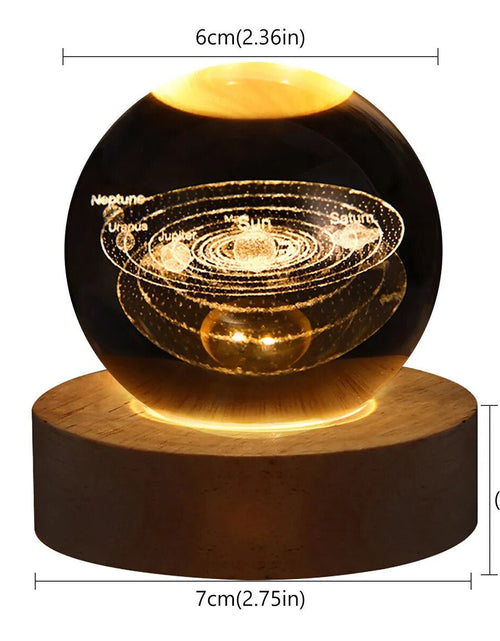 Load image into Gallery viewer, USB LED Night Light, Galaxy Crystal Ball Lamp, 3D Planet Moon Lamp, Home Decoration 2668south
