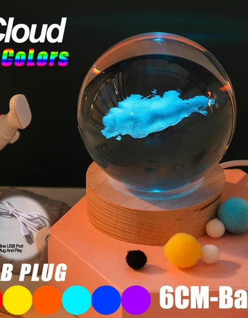 Load image into Gallery viewer, USB LED Night Light, Galaxy Crystal Ball Lamp, 3D Planet Moon Lamp, Home Decoration 2668south
