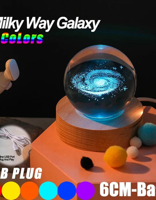 Load image into Gallery viewer, USB LED Night Light, Galaxy Crystal Ball Lamp, 3D Planet Moon Lamp, Home Decoration 2668south
