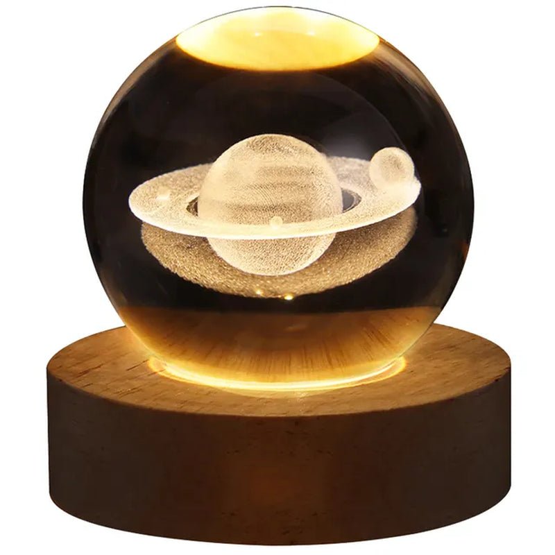 USB LED Night Light, Galaxy Crystal Ball Lamp, 3D Planet Moon Lamp, Home Decoration 2668south