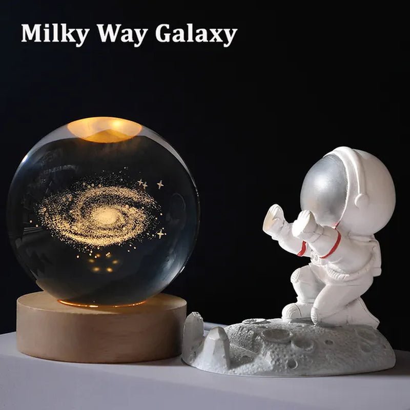 USB LED Night Light, Galaxy Crystal Ball Lamp, 3D Planet Moon Lamp, Home Decoration 2668south