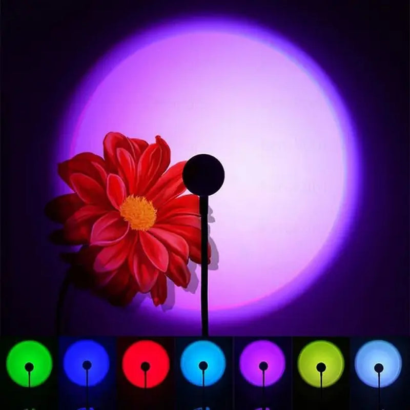 USB Sunset Light Lamp Self Photography Light LED Rainbow Neon Night Light Projector Photography Wall Atmosphere Light 2668south