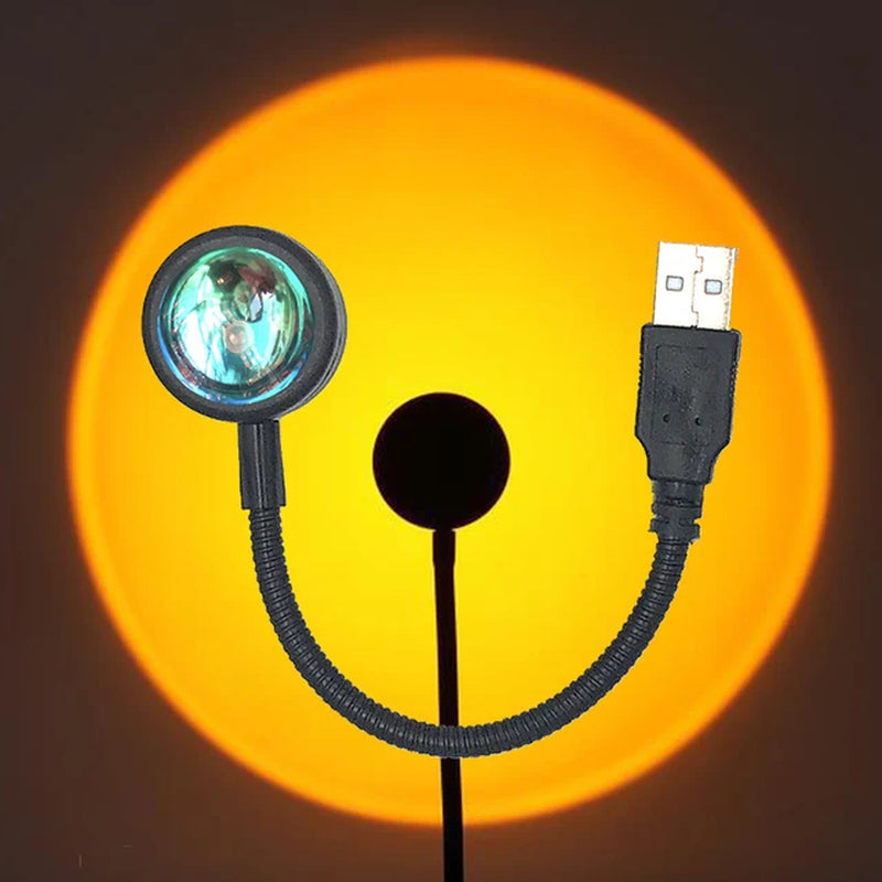 USB Sunset Light Lamp Self Photography Light LED Rainbow Neon Night Light Projector Photography Wall Atmosphere Light 2668south