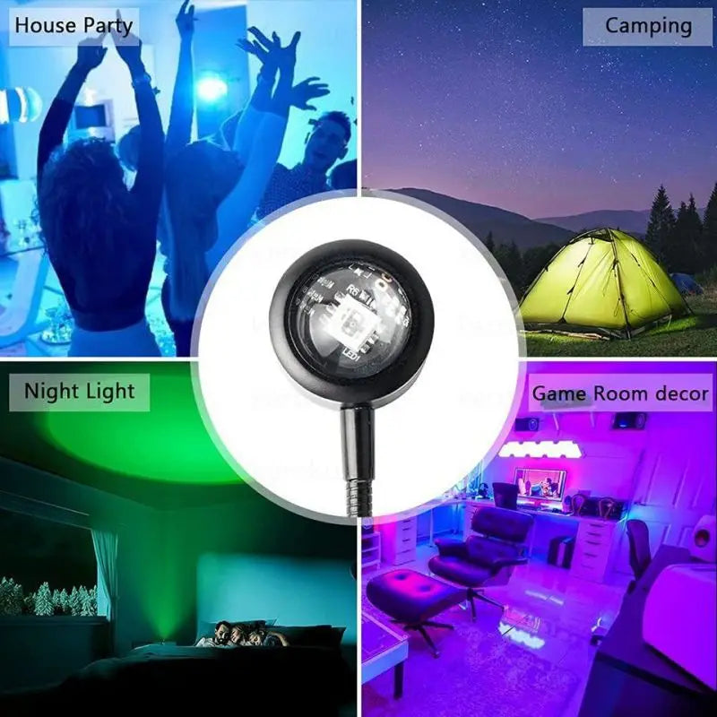 USB Sunset Light Lamp Self Photography Light LED Rainbow Neon Night Light Projector Photography Wall Atmosphere Light 2668south