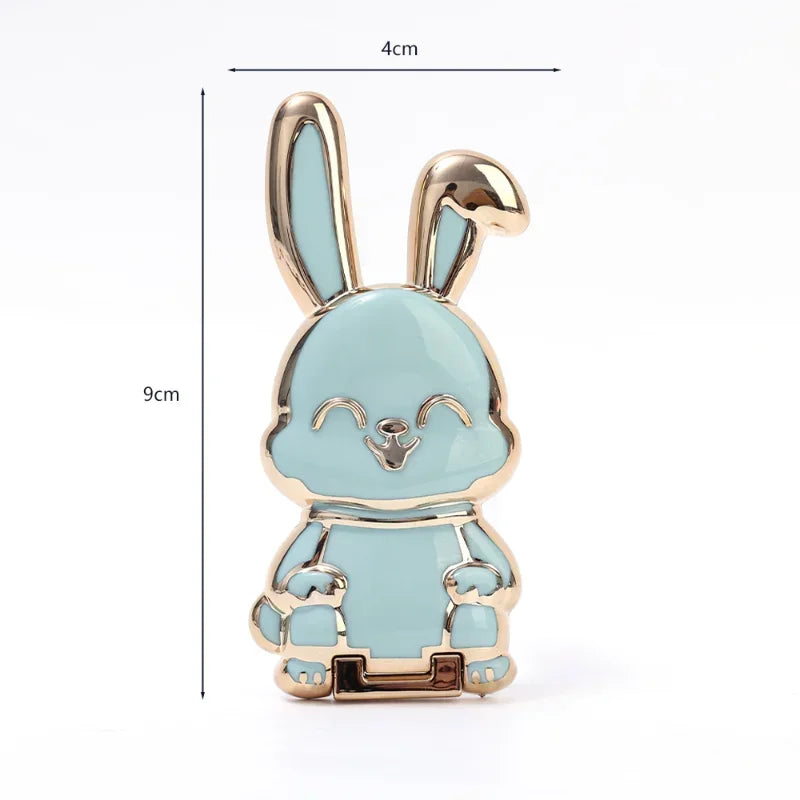 Universal Finger Ring Phone Holder Desktop Ultra-Thin Cartoon Rabbit Phone Stand Foldable Buckle Adhesive Pull Rod Support Frame 2668south