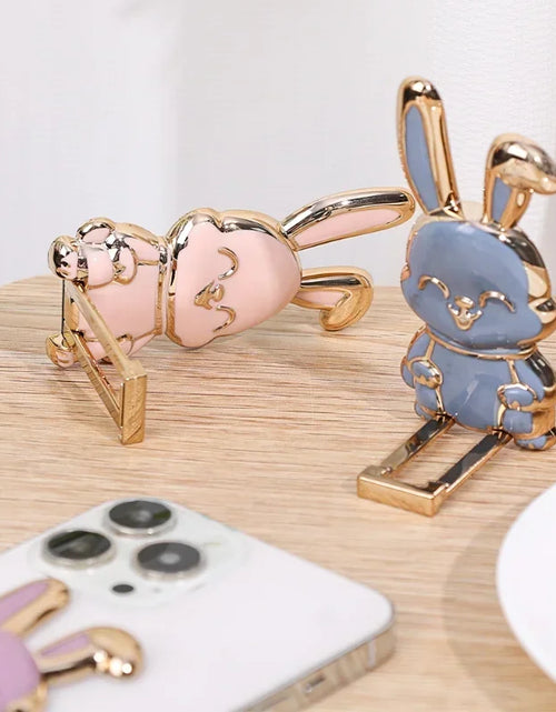 Load image into Gallery viewer, Universal Finger Ring Phone Holder Desktop Ultra-Thin Cartoon Rabbit Phone Stand Foldable Buckle Adhesive Pull Rod Support Frame 2668south
