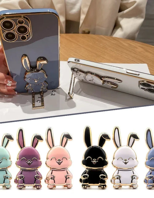 Load image into Gallery viewer, Universal Finger Ring Phone Holder Desktop Ultra-Thin Cartoon Rabbit Phone Stand Foldable Buckle Adhesive Pull Rod Support Frame 2668south
