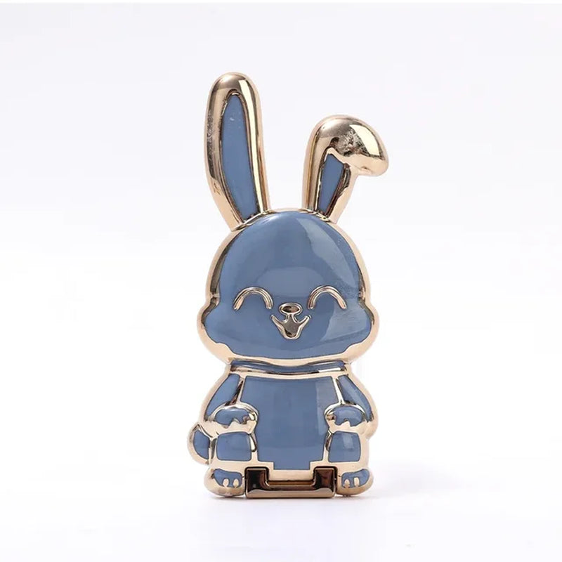 Universal Finger Ring Phone Holder Desktop Ultra-Thin Cartoon Rabbit Phone Stand Foldable Buckle Adhesive Pull Rod Support Frame 2668south