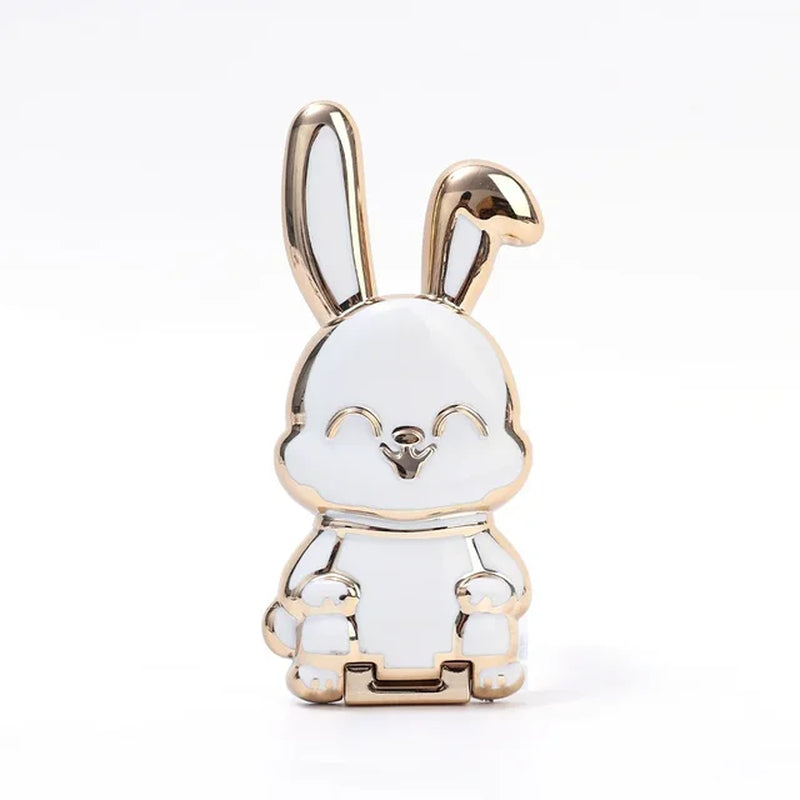 Universal Finger Ring Phone Holder Desktop Ultra-Thin Cartoon Rabbit Phone Stand Foldable Buckle Adhesive Pull Rod Support Frame 2668south