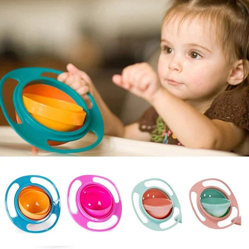 Universal Gyro Bowl Children Rotary Balance Novelty Gyro 360 Rotate Spill Proof Feeding Dishes Baby Training Rotary Balance Toy 2668south