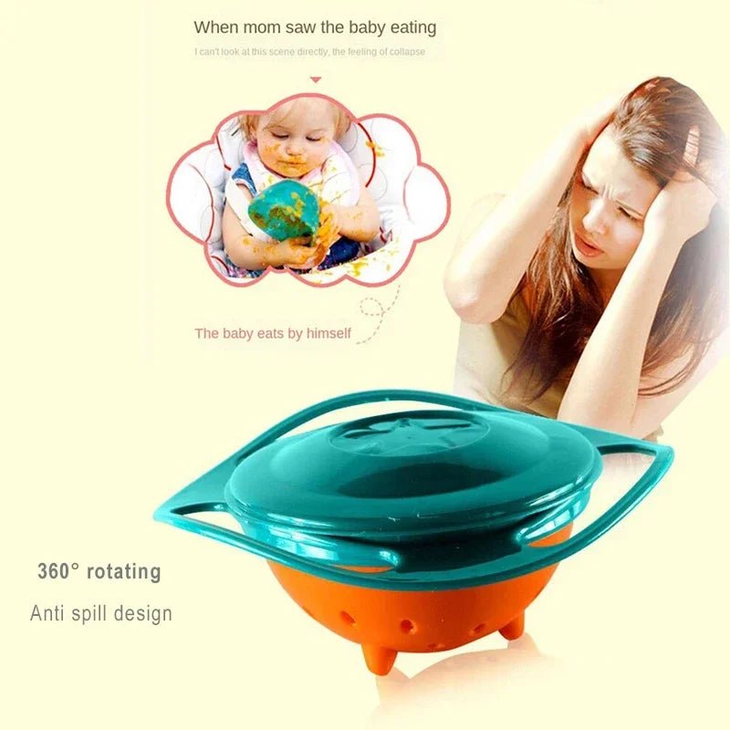 Universal Gyro Bowl Children Rotary Balance Novelty Gyro 360 Rotate Spill Proof Feeding Dishes Baby Training Rotary Balance Toy 2668south