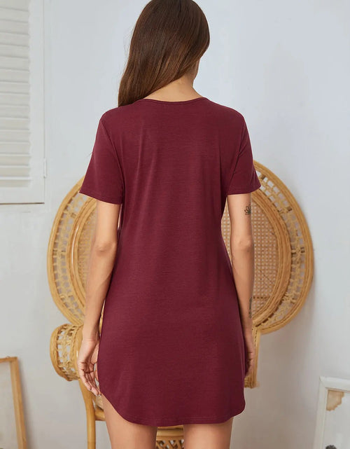 Load image into Gallery viewer, V-Neck Short Sleeve Lounge Dress 2668south
