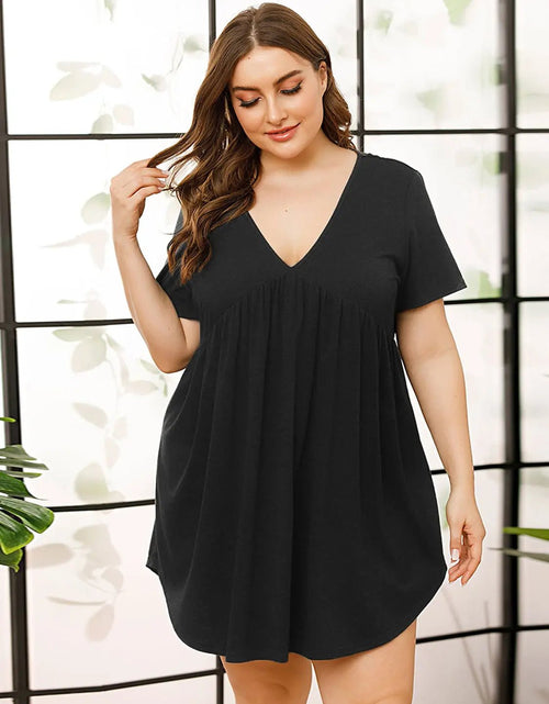 Load image into Gallery viewer, V-Neck Short Sleeve Lounge Dress 2668south
