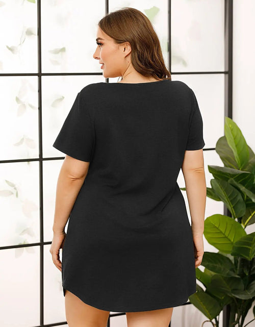 Load image into Gallery viewer, V-Neck Short Sleeve Lounge Dress 2668south
