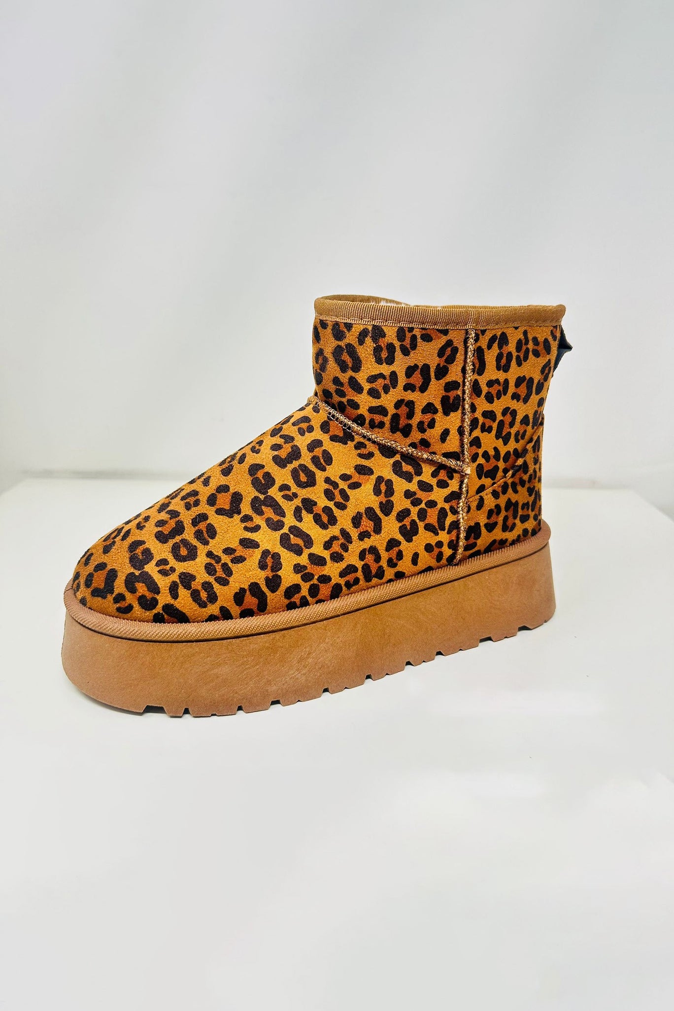 WILD DIVA Thermal Furry Leopard Platform Booties 2668south