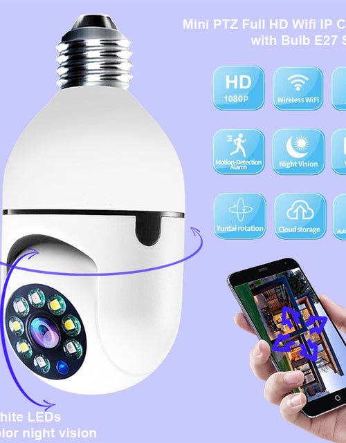 Load image into Gallery viewer, WiFi CAMERA 1080P Bulb 4X Zoom Camera E27 Home 5GWiFi Alarm Monitor 2668south
