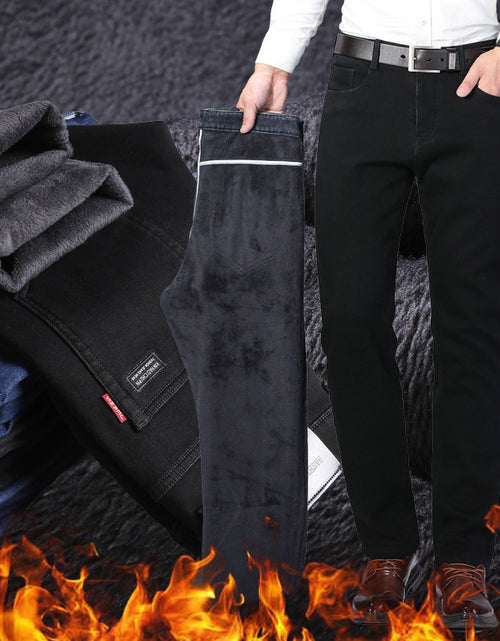 Load image into Gallery viewer, Winter Black Jeans Men&#39;s Fleece-lined Thickened 2668south
