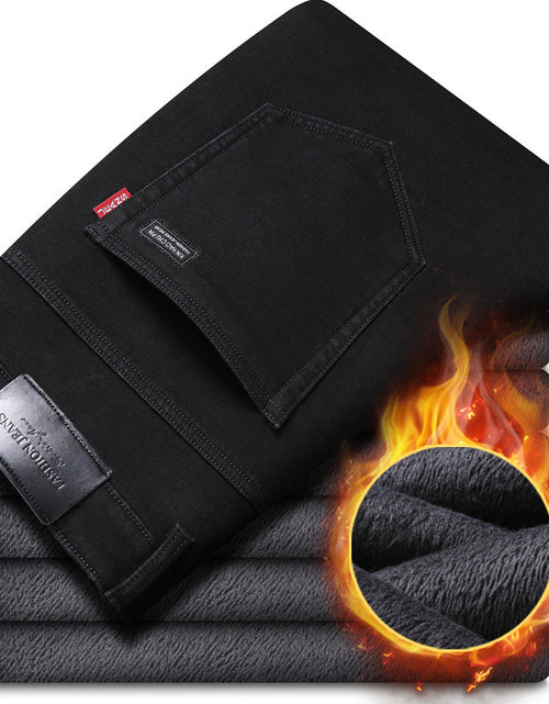 Load image into Gallery viewer, Winter Black Jeans Men&#39;s Fleece-lined Thickened 2668south
