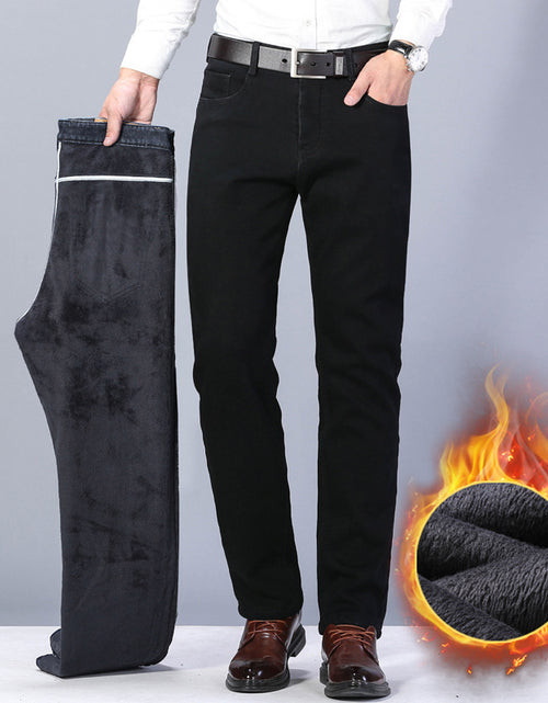 Load image into Gallery viewer, Winter Black Jeans Men&#39;s Fleece-lined Thickened 2668south
