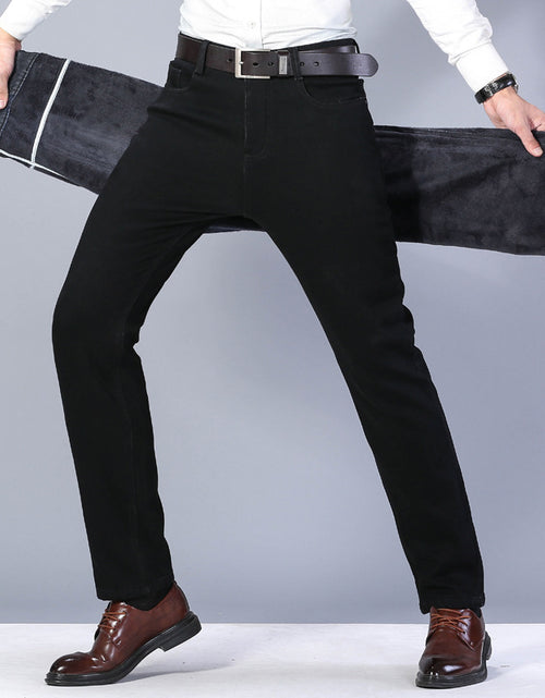 Load image into Gallery viewer, Winter Black Jeans Men&#39;s Fleece-lined Thickened 2668south
