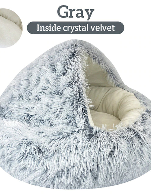 Load image into Gallery viewer, Winter Long Plush Pet Cat Bed round Cat Cushion Cat House 2 in 1 Warm Cat Basket Cat Sleep Bag Cat Nest Kennel for Small Dog Cat 2668south
