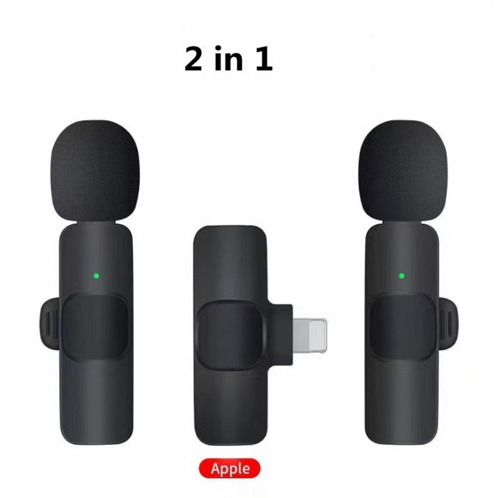 Wireless Lavalier Microphone Portable Audio Video Recording Mini Mic For I Phone Android Long Battery Life Live Broadcast Gaming 2668south