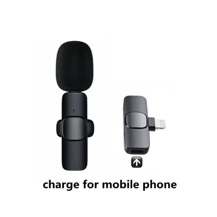 Wireless Lavalier Microphone Portable Audio Video Recording Mini Mic For I Phone Android Long Battery Life Live Broadcast Gaming 2668south