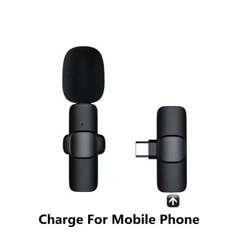 Wireless Lavalier Microphone Portable Audio Video Recording Mini Mic For I Phone Android Long Battery Life Live Broadcast Gaming 2668south