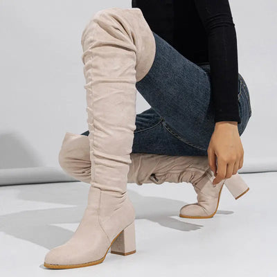 Women's Boots High-heeled Elastic Long Boots Over The Knee Boots 2668south