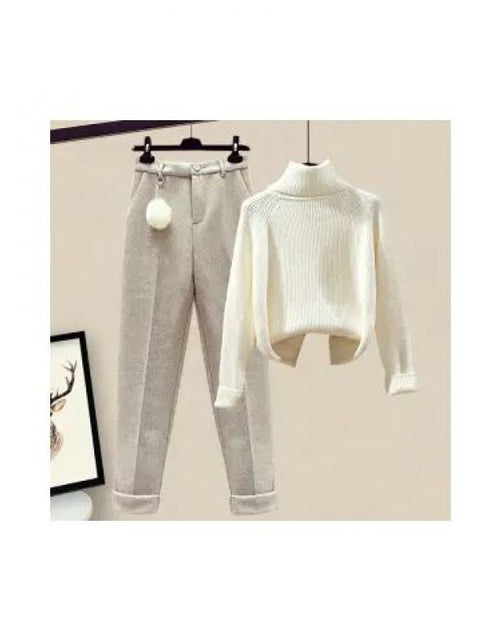 Load image into Gallery viewer, Women&#39;s Casual Sweater Haren Pants And Velvet Cotton Suit Set 2668south
