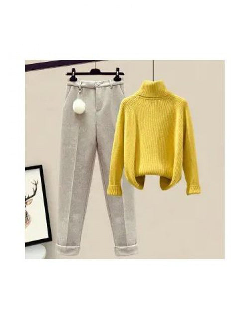 Load image into Gallery viewer, Women&#39;s Casual Sweater Haren Pants And Velvet Cotton Suit Set 2668south
