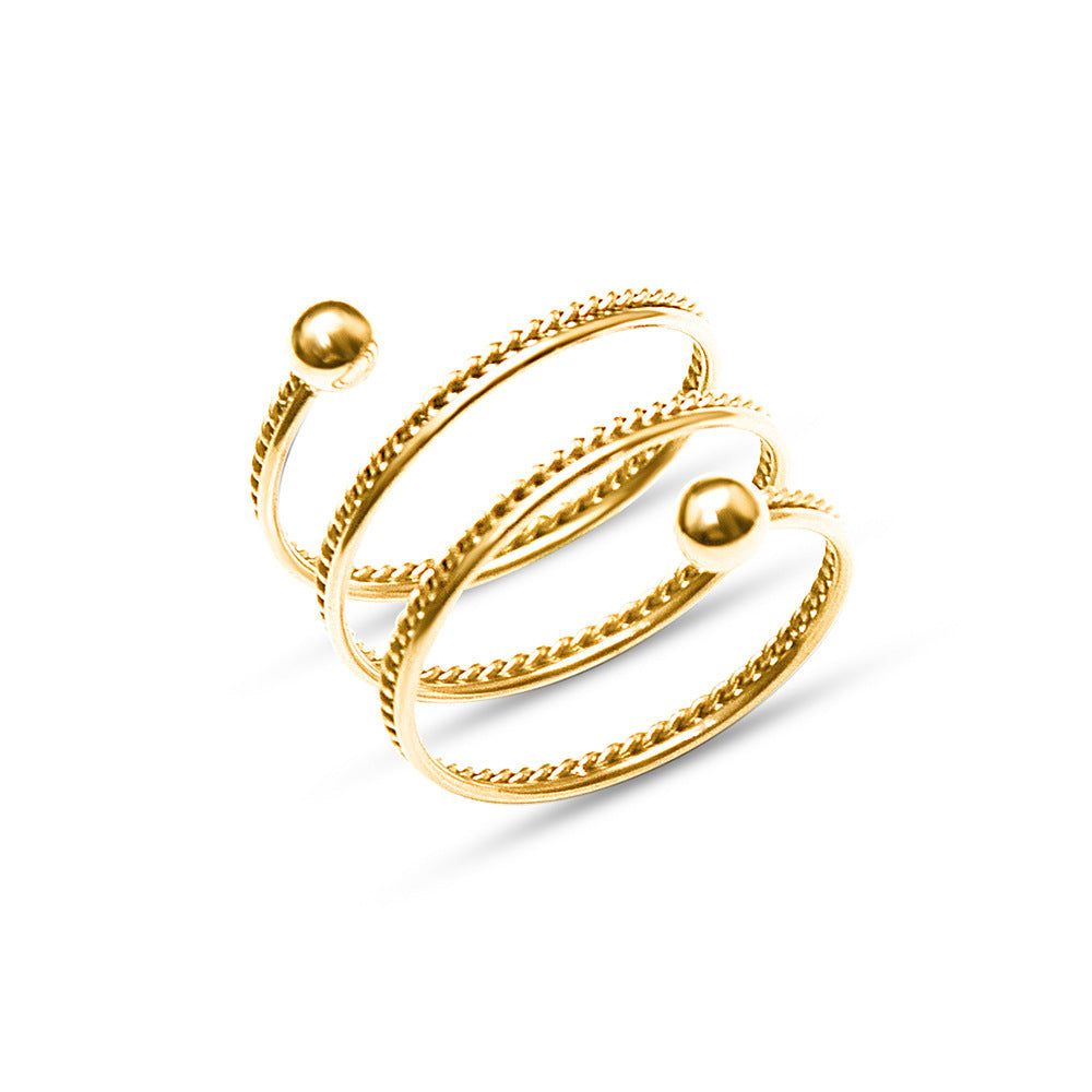 Women's Double-layer Spring Twist Spinning Ring 2668south