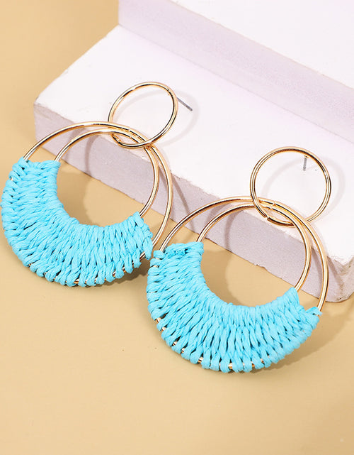 Load image into Gallery viewer, Women&#39;s Fashion Creative Hand Weaving Stud Earrings 2668south
