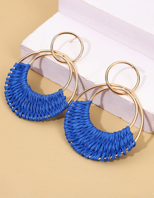 Load image into Gallery viewer, Women&#39;s Fashion Creative Hand Weaving Stud Earrings 2668south
