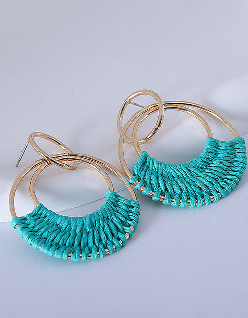 Load image into Gallery viewer, Women&#39;s Fashion Creative Hand Weaving Stud Earrings 2668south
