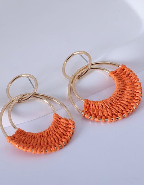 Load image into Gallery viewer, Women&#39;s Fashion Creative Hand Weaving Stud Earrings 2668south
