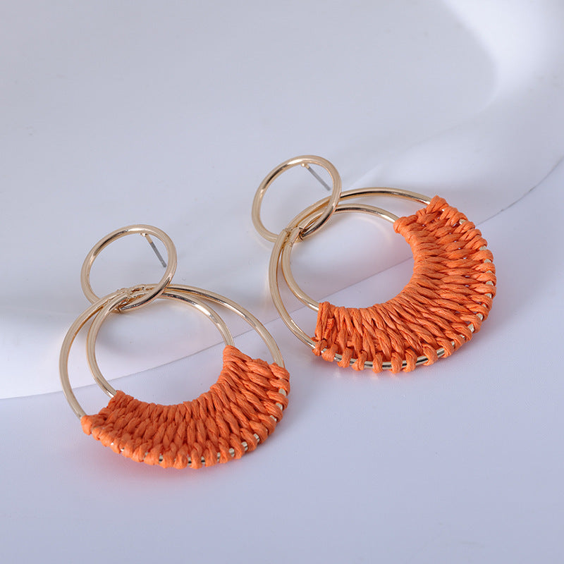 Women's Fashion Creative Hand Weaving Stud Earrings 2668south