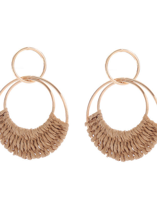 Load image into Gallery viewer, Women&#39;s Fashion Creative Hand Weaving Stud Earrings 2668south
